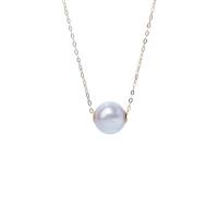 Freshwater Pearl Mässing Chain Necklace, med Mässing, 18K guldpläterad, mode smycken & olika storlek för val & för kvinna, Längd Ca 45 cm, Säljs av PC