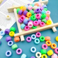 Perles acrylique de couleur unie, DIY, multicolore, 6x9mm, Trou:Environ 4mm, 100PC/sac, Vendu par sac