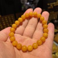 Gemstone Bracelets Beeswax fashion jewelry & for woman yellow 8mm Length Approx 18 cm Sold By PC