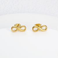 Titanium Steel  Earring Vacuum Ion Plating fashion jewelry & for woman & hollow golden Sold By Pair