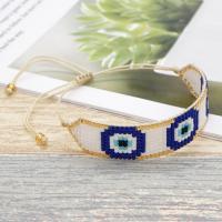 Evil Eye Jewelry Bracelet, Seedbead, handmade, Adjustable & fashion jewelry & Unisex, more colors for choice, Length:Approx 17.5 cm, Sold By PC