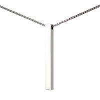 Stainless Steel Jewelry Necklace, 304 Stainless Steel, Rectangle, polished, fashion jewelry & Unisex, original color, 40x5x5mm, Length:Approx 60 cm, Sold By PC