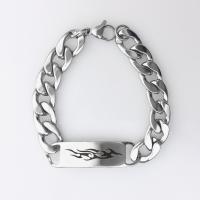 Titanium Steel Bracelet & Bangle, fashion jewelry & different length for choice & for man, original color, Sold By PC
