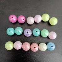 Perles  acrylique plaqué , Rond, Placage coloré, DIY, couleurs mélangées, 14mm, Environ 100PC/sac, Vendu par sac