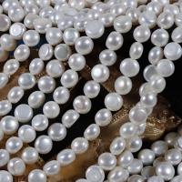 Naturales agua dulce perlas sueltas, Perlas cultivadas de agua dulce, Bricolaje, Blanco, 9mm, Vendido para aproximado 35 cm Sarta