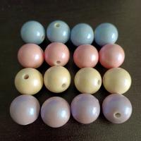 Acrylic Jewelry Beads, Round, stoving varnish, DIY, mixed colors, 16mm, Approx 100PCs/Bag, Sold By Bag
