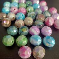 Plated Acrylic Beads, Round, colorful plated, DIY & faceted, more colors for choice, 16mm, Approx 100PCs/Bag, Sold By Bag