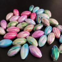 Perles  acrylique plaqué , ovale, Placage coloré, DIY, plus de couleurs à choisir, 11x22mm, Environ 100PC/sac, Vendu par sac