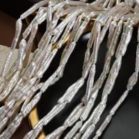 Naturel d'eau douce perles, perle d'eau douce cultivée, DIY, blanc, 4-5x20-30mm, Vendu par Environ 39 cm brin