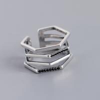 Cubic Zirconia micr3ofono pavimenta anillos de plata esterlina, Plata de ley 925, Joyería & micro arcilla de zirconia cúbica & para mujer, libre de níquel, plomo & cadmio, 10.8mm, Vendido por UD