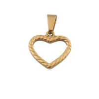 Stainless Steel Heart Pendants, 304 Stainless Steel, Vacuum Ion Plating, fashion jewelry & for woman, golden, 21.50x21.50x2.50mm, Hole:Approx 4mm, Sold By PC