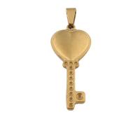Stainless Steel Pendants 304 Stainless Steel Key Vacuum Ion Plating fashion jewelry & for woman golden Approx 4mm Sold By PC