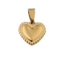 Stainless Steel Heart Pendants, 304 Stainless Steel, Vacuum Ion Plating, fashion jewelry & for woman, golden, 15.50x15.50x3.50mm, Hole:Approx 4mm, Sold By PC