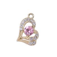 Tibetan Style Rhinestone Pendants, Heart, plated, DIY & with rhinestone, more colors for choice, nickel, lead & cadmium free, 14x21mm, 10PCs/Bag, Sold By Bag