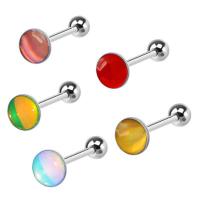 Stainless Steel Tongue Ring, 304 Stainless Steel, fashion jewelry & Unisex, more colors for choice, 1.6x16x5/7mm, Sold By PC