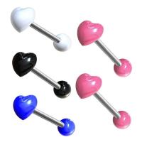 Stainless Steel Tongue Ring 304 Stainless Steel Heart fashion jewelry & Unisex 5/7mm Sold By PC