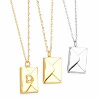 Brass Necklace, with 5cm extender chain, Envelope, plated, fashion jewelry & different designs for choice, more colors for choice, nickel, lead & cadmium free, 22x14mm, Length:45 cm, Sold By PC