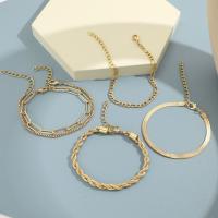 Pulseira de liga de zinco, 5 peças & joias de moda & unissex & com strass, dourado, níquel, chumbo e cádmio livre, vendido por Defina
