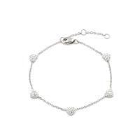 Stainless Steel Jewelry Bracelet, 304 Stainless Steel, with Cubic Zirconia, with 3cm extender chain, Heart, plated, fashion jewelry & for woman, more colors for choice, nickel, lead & cadmium free, Length:Approx 16 cm, Sold By PC