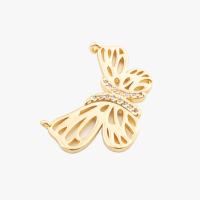 Cubic Zirconia Micro Pave Brass Connector Butterfly high quality plated DIY & micro pave cubic zirconia gold Approx 1mm Sold By PC
