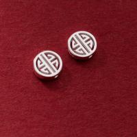 925 Sterling Silver Beads, plated, DIY, silver color, 8mm, Hole:Approx 1mm, Sold By PC
