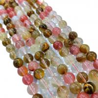 Grânulos de gemstone jóias, Pele de melancia, Roda, polido, DIY & tamanho diferente para a escolha, multi colorido, vendido para Aprox 37.2 cm Strand
