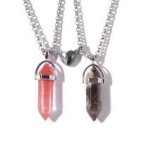 Zinc Alloy smykker halskæde, med sten, med 5cm extender kæde, mode smykker, flere farver til valg, nikkel, bly & cadmium fri, Længde Ca. 45 cm, Solgt af sæt