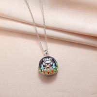 Tibetan Style Jewelry Necklace, fashion jewelry & with rhinestone, multi-colored, nickel, lead & cadmium free, 50cm, Sold By PC