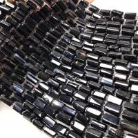 Natürliche schwarze Achat Perlen, Schwarzer Achat, poliert, Folk-Stil & DIY, 6x10mm, verkauft per ca. 38-40 cm Strang