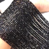 Χάντρες Κοσμήματα πολύτιμος λίθος, Μαύρο + SPINEL, γυαλισμένο, Λαϊκό ύφος & DIY, 2-2.5mm, Sold Per Περίπου 38-40 cm Strand