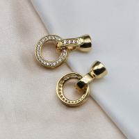 Brass Jewelry Clasps high quality plated DIY & micro pave cubic zirconia golden nickel lead & cadmium free Sold By PC