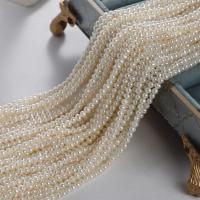 Naturales agua dulce perlas sueltas, Perlas cultivadas de agua dulce, Bricolaje, Blanco, 4mm, Vendido para aproximado 37 cm Sarta