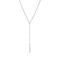 Edelstahl Schmuck Halskette, 316 L Edelstahl, mit Verlängerungskettchen von 8cm, Rechteck, Modeschmuck & für Frau, keine, frei von Nickel, Blei & Kadmium, 2x30mm, Länge:ca. 42 cm, verkauft von PC