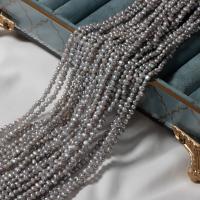 Naturlige ferskvands perle løs perler, Ferskvandsperle, du kan DIY, grå, 3-4mm, Solgt Per Ca. 40 cm Strand