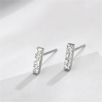 Stainless Steel Stud Earrings 316L Stainless Steel Rectangle Vacuum Ion Plating fashion jewelry & for woman nickel lead & cadmium free Sold By Pair