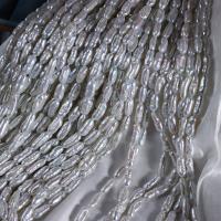 Naturel d'eau douce perles, perle d'eau douce cultivée, DIY, blanc, 5-6x10-15mm, Vendu par Environ 41 cm brin