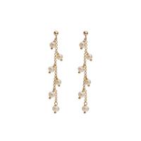 Freshwater Pearl Earrings with Brass 18K gold plated fashion jewelry & for woman white Sold By Pair