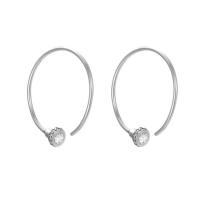 Stainless Steel Hoop Earring, 316L Stainless Steel, with Cubic Zirconia, Donut, Vacuum Ion Plating, fashion jewelry & for woman, more colors for choice, nickel, lead & cadmium free, 20x20mm, Sold By Pair