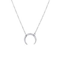 Stainless Steel Jewelry Necklace, 316L Stainless Steel, with 8cm extender chain, Moon, Vacuum Ion Plating, fashion jewelry & for woman, more colors for choice, nickel, lead & cadmium free, 15mm, Length:Approx 42 cm, Sold By PC
