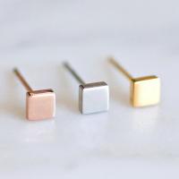 Stainless Steel Stud Earrings 316L Stainless Steel Square Vacuum Ion Plating fashion jewelry & for woman nickel lead & cadmium free Sold By Pair