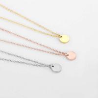 Stainless Steel Jewelry Necklace 316L Stainless Steel with 8cm extender chain Flat Round Vacuum Ion Plating fashion jewelry & for woman nickel lead & cadmium free 6mm Length Approx 42 cm Sold By PC