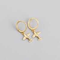 925 Sterling Silver Lever Back Earring Airplane plated fashion jewelry & for woman nickel lead & cadmium free Inner Approx 9mm Sold By Pair