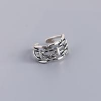 925 Sterling Silver Cuff Finger Ring, fashion jewelry & for woman & hollow, nickel, lead & cadmium free, 10.87mm, Sold By PC