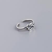 925 de prata esterlina Cuff Ring Finger, joias de moda & para mulher, níquel, chumbo e cádmio livre, 6.75mm, vendido por PC