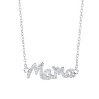 Cubic Zircon Micro Pave 925 Sterling Silver Necklace with 1.18inch extender chain Alphabet Letter fashion jewelry & micro pave cubic zirconia & for woman nickel lead & cadmium free Length Approx 16.53 Inch Sold By PC