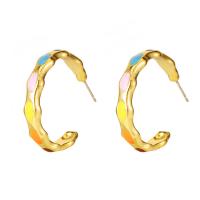 Zinc Alloy Stud Earring plated fashion jewelry & for woman & enamel rainbow colors nickel lead & cadmium free Sold By Pair