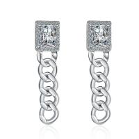 Cubic Zirconia Micro Pave Brass Earring fashion jewelry & micro pave cubic zirconia & for woman nickel lead & cadmium free 37mm Sold By Pair
