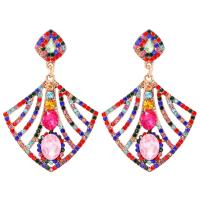 Zinc Alloy Drop Earrings fashion jewelry & for woman & with rhinestone multi-colored nickel lead & cadmium free Sold By Pair