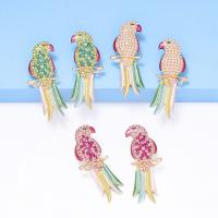 Tibetan Style Stud Earring, Bird, fashion jewelry & for woman & with rhinestone, more colors for choice, nickel, lead & cadmium free, 26x57mm, Sold By Pair