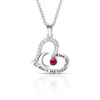 Stainless Steel Jewelry Necklace 304 Stainless Steel Heart fashion jewelry & micro pave cubic zirconia & for woman Length Approx 55 cm Sold By PC